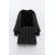 Zara Платье с v-образным вырезом, длинными рукавами с эластичными манжетами, Цвет: Черный, Размер: XS, изображение 6