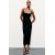 Zara Миди-платье из трикотажа с прямым вырезом горловины и регулируемыми тонкими бретельками, Цвет: Черный, Размер: XS