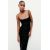 Zara Миди-платье из трикотажа с прямым вырезом горловины и регулируемыми тонкими бретельками, Цвет: Черный, Размер: XS, изображение 2