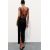 Zara Миди-платье из трикотажа с прямым вырезом горловины и регулируемыми тонкими бретельками, Цвет: Черный, Размер: XS, изображение 6