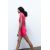 Zara Вязаное облегающее платье с квадратным вырезом горловины и короткими рукавами, Цвет: Розовый, Размер: S, изображение 3