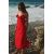 Zara Платье-миди из мелкого габардина с оборками , Цвет: Красный, Размер: XS