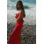 Zara Платье-миди из мелкого габардина с оборками , Цвет: Красный, Размер: XS, изображение 4