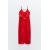 Zara Платье-миди из мелкого габардина с оборками , Цвет: Красный, Размер: XS, изображение 8