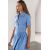 Zara Платье-рубашка zw collection с поясом , Цвет: Синий, Размер: XS, изображение 7
