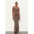 Zara Длинное платье из вращенного полиамида, Цвет: Коричневый, Размер: S