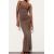 Zara Длинное платье из вращенного полиамида, Цвет: Коричневый, Размер: S, изображение 2