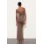 Zara Длинное платье из вращенного полиамида, Цвет: Коричневый, Размер: S, изображение 5