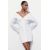 Zara Платье с открытыми плечами из габардиновой ткани, Цвет: Белый, Размер: XS, изображение 4