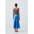 Zara Платье-миди из атласа с v-образным вырезом и тонкими лямками на шее и спине, Цвет: Синий, Размер: XS, изображение 5