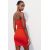 Zara Короткое облегающее платье с прямым вырезом горловины и регулируемыми тонкими бретельками, Цвет: Красный, Размер: S, изображение 5