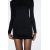 Zara Короткое полиамидное платье с круглым вырезом и длинными рукавами, Цвет: Черный, Размер: S, изображение 2