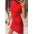 Zara Короткое облегающее платье из трикотажа с высоким воротником и короткими рукавами, Цвет: Красный, Размер: M