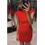 Zara Короткое облегающее платье из трикотажа с высоким воротником и короткими рукавами, Цвет: Красный, Размер: M, изображение 3