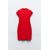 Zara Короткое облегающее платье из трикотажа с высоким воротником и короткими рукавами, Цвет: Красный, Размер: M, изображение 4