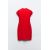 Zara Короткое облегающее платье из трикотажа с высоким воротником и короткими рукавами, Цвет: Красный, Размер: M, изображение 5