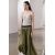 Zara Юбка средней длины с разрезами zw collection с контрастным поясом , Цвет: Зеленый, Размер: XS, изображение 6