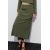 Zara Юбка-миди из лиоцелла с высокой талией и эластичным поясом, Цвет: Зеленый, Размер: XS, изображение 2