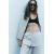 Zara Юбка-мини с разделителем poplin , Цвет: Серый, Размер: XS, изображение 2