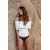 Zara Топ с открытыми плечами с асимметричным вырезом, с драпировкой и деталями бандо, Цвет: Белый, Размер: M