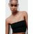 Zara Облегающий топ-бандо из полиамида с прямым вырезом и деталями сборки по бокам, Цвет: Черный, Размер: S, изображение 4