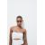 Zara Собранная топ из полиамида с вырезом , Цвет: Белый, Размер: S, изображение 3