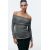 Zara Топ с открытыми плечами и складкой на горловине, длинными рукавами, Цвет: Серый, Размер: S, изображение 2