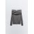 Zara Топ с открытыми плечами и складкой на горловине, длинными рукавами, Цвет: Серый, Размер: S, изображение 7