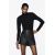 Zara Шорты-бермуды с эффектом кожи высокой посадки , Цвет: Черный, Размер: XL, изображение 2