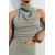 Zara Топ с открытой спиной сделан из эластичной ткани с летящими завязками на шее, Цвет: Зеленый, Размер: S, изображение 3