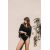 Zara Асимметрический дрепированный боди , Цвет: Черный, Размер: L