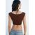 Zara Лодочка сохранила приталенный топ , Цвет: Коричневый, Размер: M, изображение 5