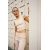 Zara Топ-короткий с эффектом выцветшего ряда , Цвет: Бежевый, Размер: S