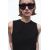 Zara Футболка на запущенные размере с круглым вырезом, Цвет: Черный, Размер: XS, изображение 2