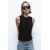 Zara Футболка на запущенные размере с круглым вырезом, Цвет: Черный, Размер: XS, изображение 3