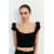 Zara Топ с рюшами и растяжкой , Цвет: Черный, Размер: XS, изображение 2