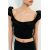 Zara Топ с рюшами и растяжкой , Цвет: Черный, Размер: XS, изображение 4