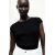 Zara Вязаный топ с круглым вырезом и рукавами-крылышками, Цвет: Черный, Размер: S, изображение 2