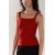 Zara Строгий трикотажный топ с лямками , Цвет: Красный, Размер: XS, изображение 4