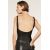 Zara Кожаный боди с прямым вырезом и широкими лямками, Цвет: Черный, Размер: XS, изображение 3
