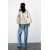 Zara Топ с вырезом в форме v и длинными рукавами с отворотами. перевод на русский: топ с отделкой каймой , Цвет: Бежевый, Размер: XS, изображение 4