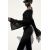 Zara Топ с прямым вырезом, с отворотами, открытыми плечами и длинными расклешёнными рукавами, Цвет: Черный, Размер: XS, изображение 2