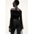Zara Топ с прямым вырезом, с отворотами, открытыми плечами и длинными расклешёнными рукавами, Цвет: Черный, Размер: XS, изображение 4