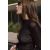Zara Топ с круглым вырезом, длинными рукавами и обработанными каймами, Цвет: Черный, Размер: S, изображение 2