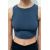 Zara Облегающий безрукавный топ из стрейч-ткани с круглым вырезом, Цвет: Синий, Размер: S, изображение 2