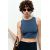 Zara Облегающий безрукавный топ из стрейч-ткани с круглым вырезом, Цвет: Синий, Размер: S, изображение 4