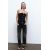 Zara Топ из джинса без бретелей , Цвет: Черный, Размер: XS