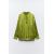 Zara Блузка с эффектом складки из атласа , Цвет: Зеленый, Размер: L, изображение 2
