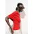 Zara Топ без бретелек, с плечами открытыми, с оборкой на прямом горловине, Цвет: Красный, Размер: S, изображение 3