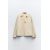 Zara Рубашка из поплина с деталью на вырезе горловины , Цвет: Бежевый, Размер: XS, изображение 4